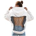 thumbnail image 1 of felwors Women Hoodie Sweatshirt Sexy Backless Fishnet Hoodie Sequin See Fishnet Mesh Pullover with Pocket (Light Gray, M), 1 of 8