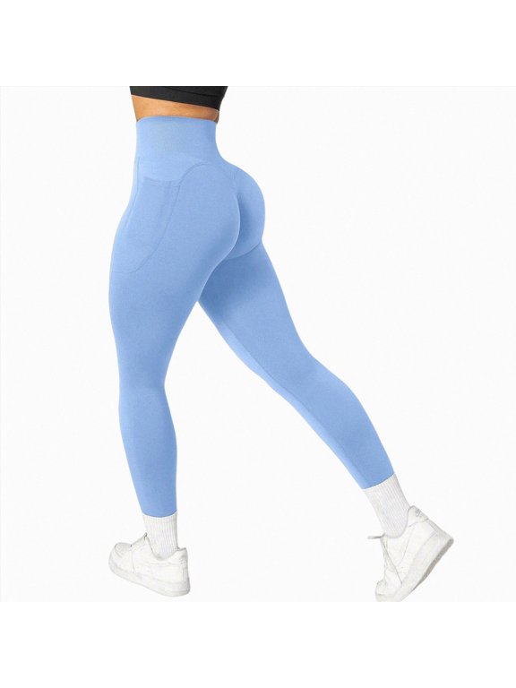 Women Scrunch Butt Lifting Leggings with Pockets Compression High Waisted Gym Workout Leggings White for Size M