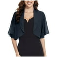 thumbnail image 1 of felwors Women Shrug Soft Chiffon Open Front Sheer Sleeve Bolero Cardigan for Evening Dress Navy, One Size, 1 of 5