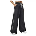 thumbnail image 1 of felwors Women Wide Leg Sweatpants Low Rise Baggy Fleece Sweatpants for Womens with Pockets 2025 Trendy Black, XXL, 1 of 8