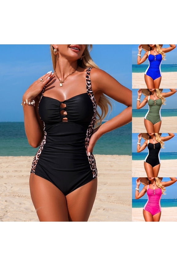 Women's Bustier-Style One Piece Swimsuit - Cut-Out Front Side Panel Ruched Slim-Fit Tummy Control Structured Swimwear(White, XXL)