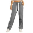 thumbnail image 1 of felwors Women's Casual Fleece Lined High Waist Joggers - Elastic Waistband with Pockets Grey, XXL, 1 of 7