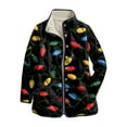 thumbnail image 1 of felwors Women's Christmas Printed Casual Fashion Warm Cotton Jacket With Round Neck Black, L, 1 of 8
