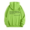 thumbnail image 1 of felwors Women's Dear Person Behind Me Inspirational Message Pullover Hoodie Positive Quote Oversized Sweatshirt Green for Size M, 1 of 4