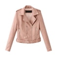 thumbnail image 1 of felwors Women's Faux Leather Motorcycle Jacket - Zip-Front Casual Outerwear RD2, L, 1 of 3