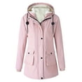 thumbnail image 1 of felwors Women's Fleece Lined Jacket Winter Coat Warm Thicken Sherpa Parka Jackets Casual Fuzzy Puffer Outwear with Hood Pink, XL, 1 of 7