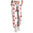 thumbnail image 1 of felwors Women's Halloween Print Sweatpants 2025 High Waisted Joggers with Pockets Elastic Lounge Pants White, S, 1 of 7