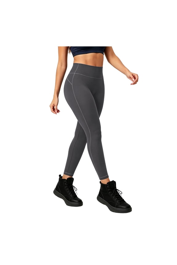 Women's High Waist Yoga Pants Tummy Control Workout Leggings, No Camel Toe Seamless Tights with Lift Grey for Size XL