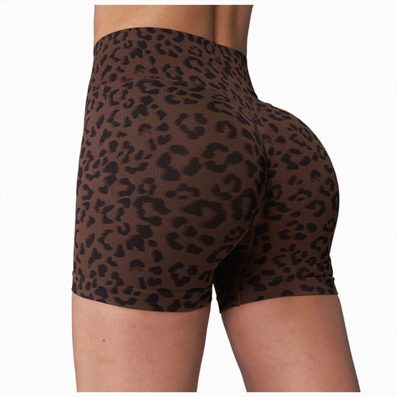 felwors Women's Invisible Butt Scrunch Shorts High Waisted Biker Shorts Gym Workout Yoga Running Shorts with Tummy Control Coffee for Size XS