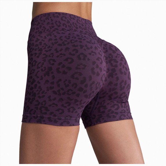 felwors Women's Invisible Butt Scrunch Shorts High Waisted Biker Shorts Gym Workout Yoga Running Shorts with Tummy Control Purple for Size S