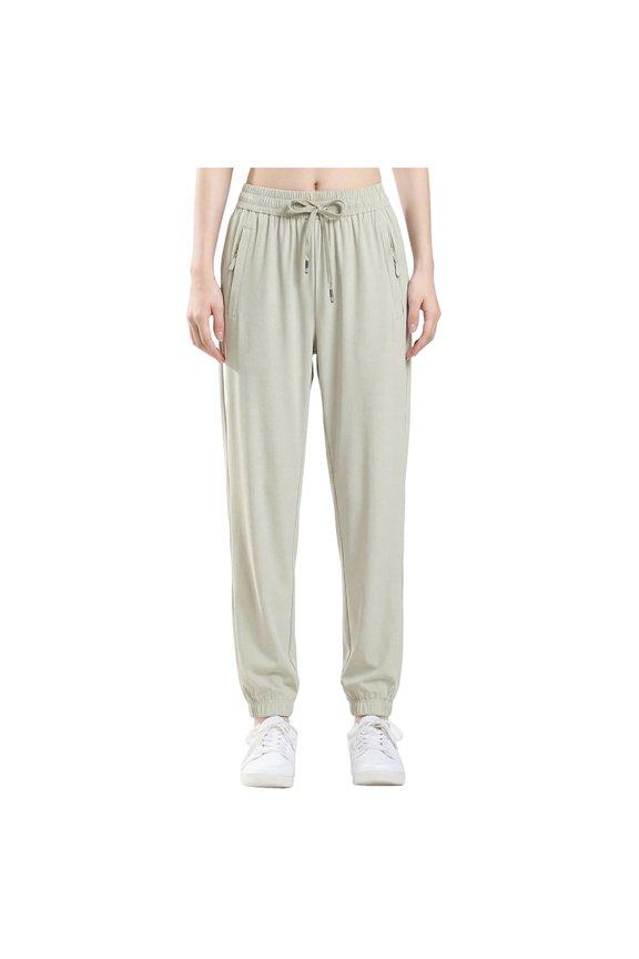 Women's Lightweight Hiking Joggers Quick-Dry Casual Pants with Pockets Outdoor Athletic Camping & Travel Light Green for Size XL