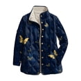 thumbnail image 1 of felwors Women's Quilted Coat with Plaid Print, Stand Collar Lightweight Outerwear for Fall Winter Dark Blue, S, 1 of 8