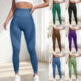 thumbnail image 1 of felwors Women's Seamless High Waist Yoga Leggings - One-Piece Tummy Control & Butt Lifting Workout Pants with 3D Textured Panels（Blue， S）, 1 of 5