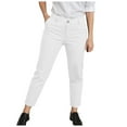 thumbnail image 1 of felwors Women's Slim Fit, Straight Leg Stretch Twill Chino Pant White, L, 1 of 7