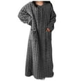 thumbnail image 1 of felwors Women's Winter Flannel Nightgown - Fleece Loungewear, Round Neck Pullover, Warm & Comfortable Pajamas Dark Gray, S, 1 of 2