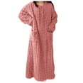 thumbnail image 1 of felwors Women's Winter Flannel Nightgown - Fleece Loungewear, Round Neck Pullover, Warm & Comfortable Pajamas Pink, S, 1 of 2