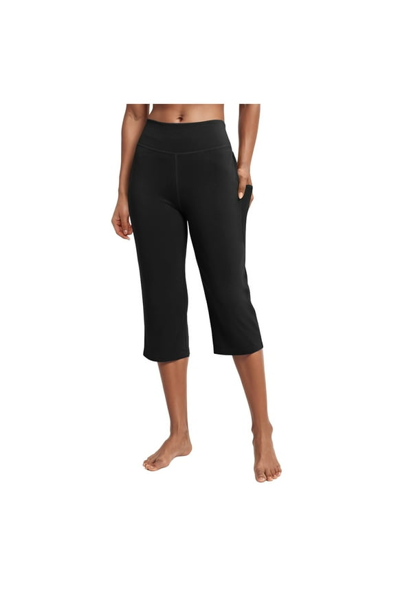 Women's Yoga Pants Bootcut Flare Leggings Flared Bell Bottom Leggings High-Waisted Workout Pants Tummy Control Black, XL