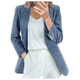 thumbnail image 1 of felwors Womens Baggy Corduroy Blazer Jacket Dressy Casual Work Suit Jacket Fall Winter Trendy Coat Outerwear Sky Blue, S, 1 of 5