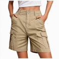 thumbnail image 1 of felwors Womens Cargo Shorts Bermuda Work Shorts with Pockets Knee Length Summer Casual Khaki for Size XXXXL, 1 of 6