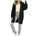 thumbnail image 1 of felwors Womens Long Cardigans Lightweight Open Front Long Sleeve Cardigan Sweater Black, M, 1 of 5