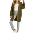 thumbnail image 1 of felwors Womens Long Cardigans Lightweight Open Front Long Sleeve Cardigan Sweater Khaki, S, 1 of 5