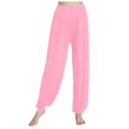 thumbnail image 1 of felwors Womens Modal Cotton Soft Yoga Sports Dance Harem Pants Pink, M, 1 of 8
