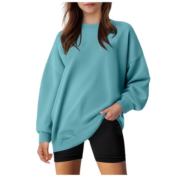 felwors Womens Oversized Sweatshirts Hoodies Fleece Crewneck Sweaters Casual Tops Comfy Fall Fashion Outfits Winter Clothes 2025 A, M