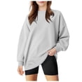 thumbnail image 1 of felwors Womens Oversized Sweatshirts Hoodies Fleece Crewneck Sweaters Casual Tops Comfy Fall Fashion Outfits Winter Clothes 2025 Grey, XXXL, 1 of 4