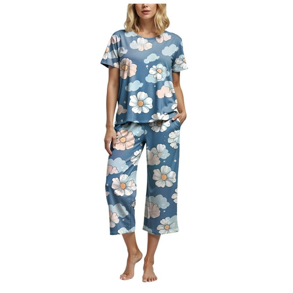 felwors Womens Pajamas Set Black Feathers Dots Soft Long Sleeve Sleepwear Button Down Nightwear Pj Lounge Sets Navy, XXL