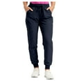 thumbnail image 1 of felwors Womens Scrub Pants - Soft Stretch Yoga Style with Pockets, Slim Drawstring Jogger Scrubs Navy, M, 1 of 8