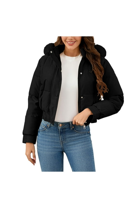 Womens Trendy Winter Coat Lamb Fur Leather Cropped Lambswool Biker Jacket Lapel Zipper Bomber Aviator Coat Black, L