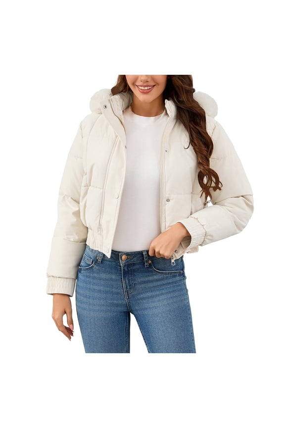 Womens Trendy Winter Coat Lamb Fur Leather Cropped Lambswool Biker Jacket Lapel Zipper Bomber Aviator Coat White, L