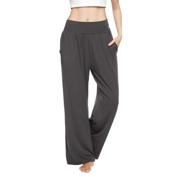 felwors Womens Yoga Sweatpants Comfy Loose Casual Wide Leg Lounge Joggers Pants with Pockets Grey, XL