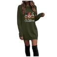 thumbnail image 1 of felwors Womens sweatshirt , Christmas Loose Casual Gift Tunic Tops, Long Sleeve T-Shirt Dress for Women Dark Green, L, 1 of 7