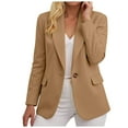 thumbnail image 1 of felwors Womens Blazers for Work Casual Business Open Front Solid Blazers Summer Lightweight Lapel Draped Office Suit Jackets Khaki, XXXL, 1 of 6
