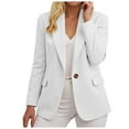 thumbnail image 1 of felwors Womens Blazers for Work Casual Business Open Front Solid Blazers Summer Lightweight Lapel Draped Office Suit Jackets White, L, 1 of 6