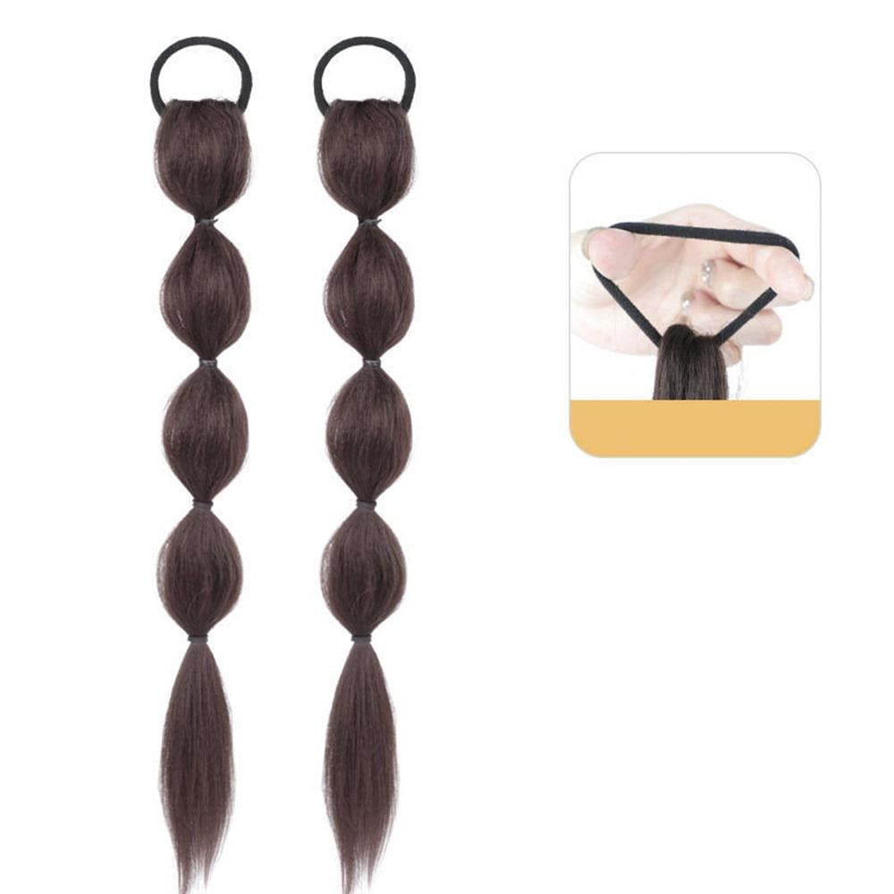 female Bubble Plait synthetic Wig Double Ponytail Hair Extension Sweet Cool simulation Hair Natural temperament artificial wig