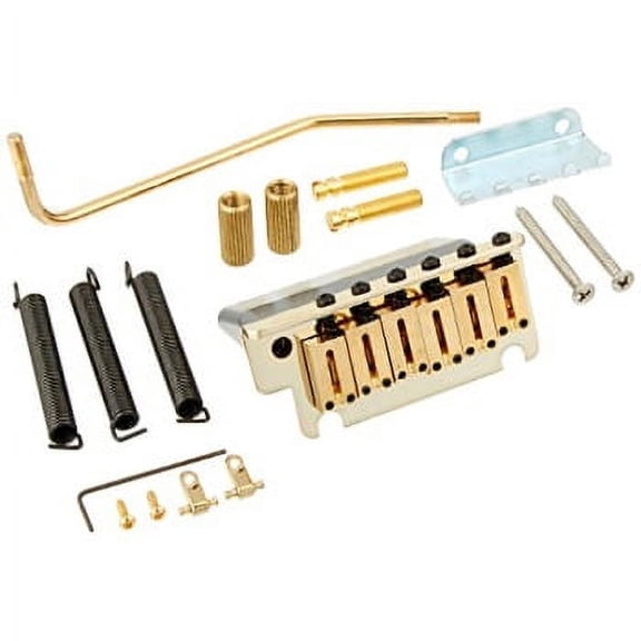 fender electric guitar bridge american series stratocaster tremolo bridge assembly - gold