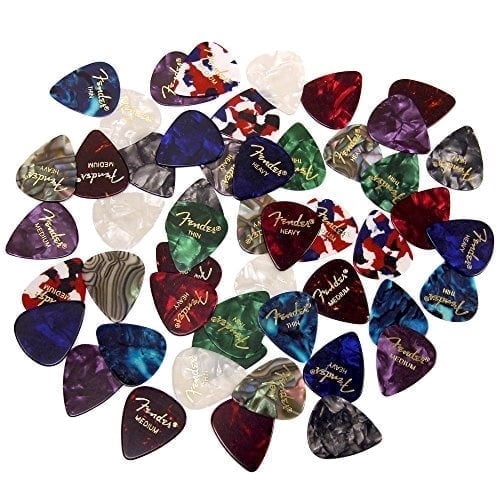 Fender Premium 48 Pack Picks Sampler - Includes Thin, Medium & Heavy Gauges