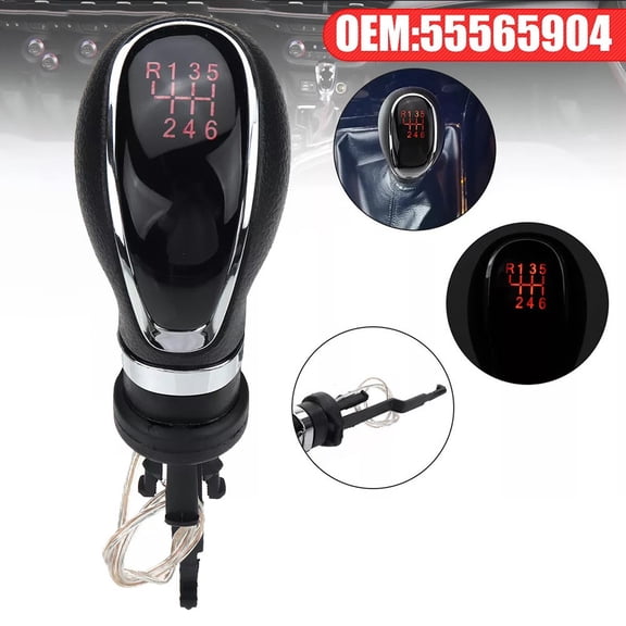 fengchenda 1Pcs Red Led Light Gear Shift Knob 6Speed Manuel For Vauxhall For Opel For Astra