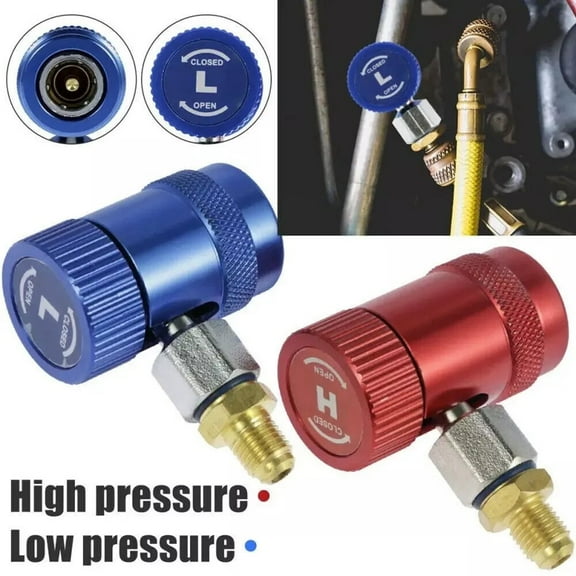 fengchenda 2Pc R1234Yf Quick Connector Adapter Coupler Auto A/C Manifold Gauge Set Low/High