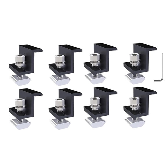fengchenda 8Pcs Solar Module Brackets End Clamps Solar Panel Attachment With M8 Slot Wrench