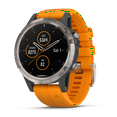 thumbnail image 1 of fenix 5 Plus Sapphire, Titanium with solar flare orange band, 1 of 9
