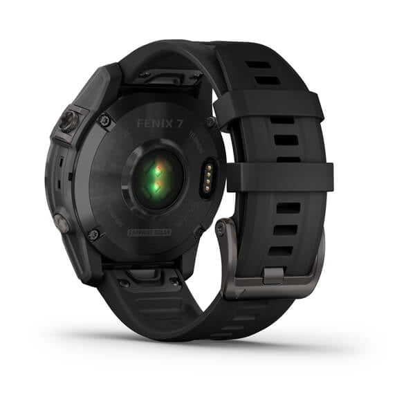 fenix 7 Sapphire Solar, Carbon Gray DLC Titanium with Black Band