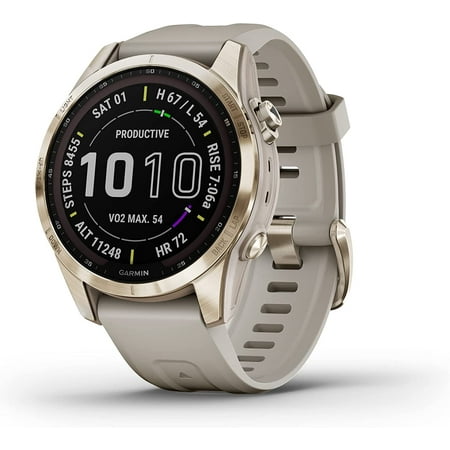 fenix 7S Sapphire Solar, Cream Gold Titanium with Light Sand Band