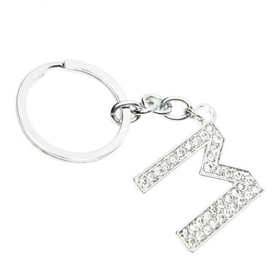 fenteer 2xAlphabet Keyring Initials Keyring Shiny Key Chain Letters M 2 Pcs