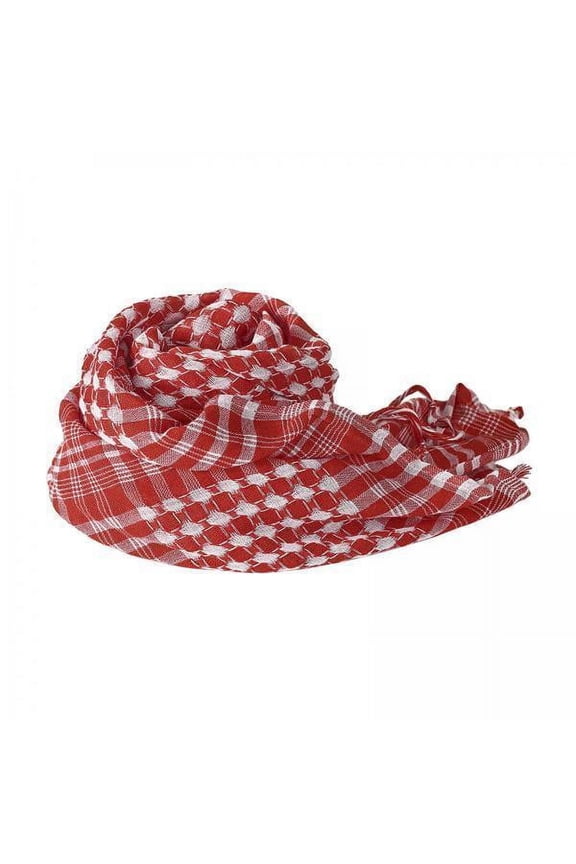 2xOutdoor Arabic Scarf for Women and Men Head Neck Wrap Desert Keffiyeh Turban red