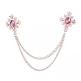 thumbnail image 1 of fenteer 3xMen's Brooch Lapel Fashion Women Rhinestone Chain Brooch for Shirts Coat Tie Gold Pink Red 3 Pcs, 1 of 8