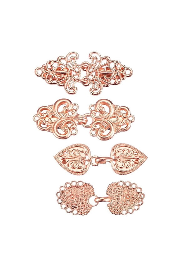 4 Pieces Sweater Clips Alloy Cardigan Collar Clips for Dresses Women Costume Rose Gold
