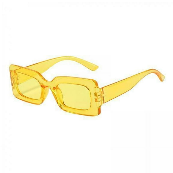 fenteer 4xDriving Glasses Traveling Travel Summer Rectangle Sunglasses for Women Men Yellow 4 Pcs